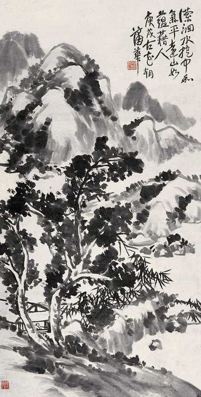 蒲华 1910年作 山水 立轴